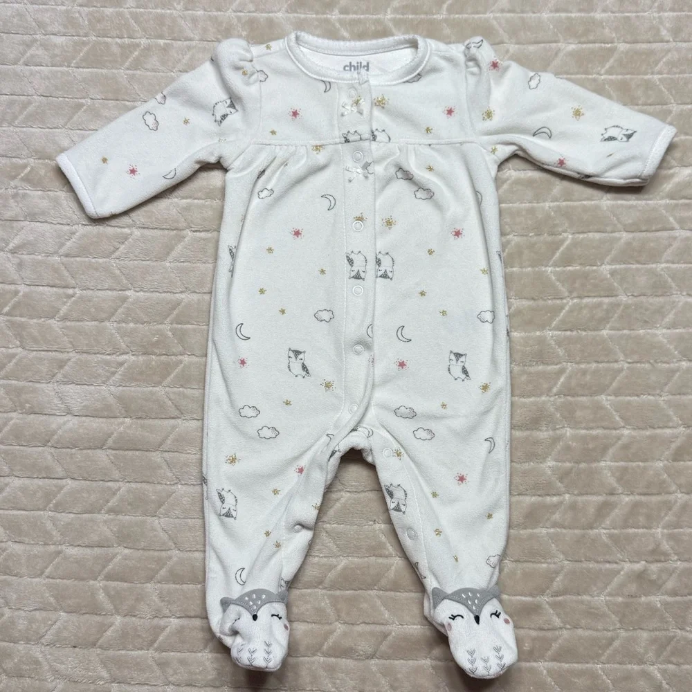 Carter's | Baby Girl Footie Fleece Pajamas | 0-3M